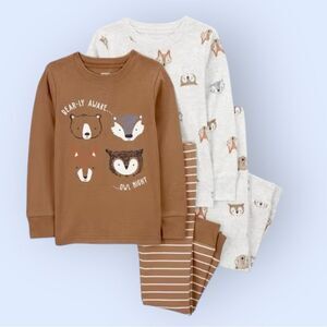 NWT Carters ~ $36R ~ 4 pc pajama set ~ woodland creatures ~ bears fox owl